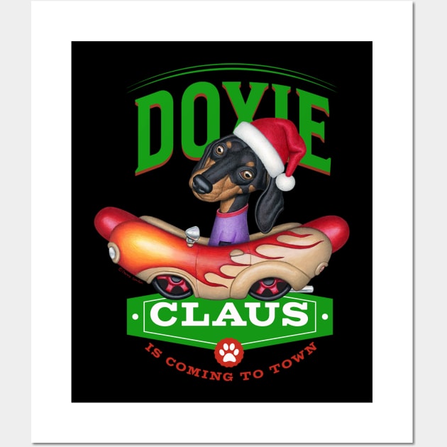 Doxie Claus Dachshund is coming to Town Wall Art by Danny Gordon Art